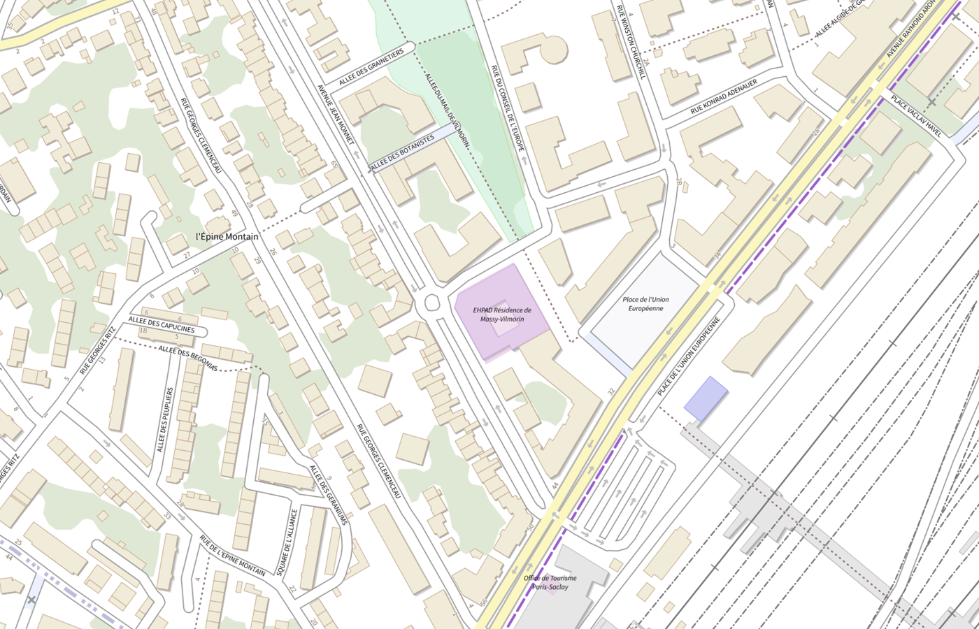 Plan IGN de situation de EHPAD Residence Massy-vilmorin