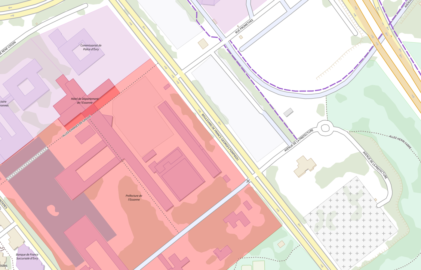 Plan IGN de situation de Délégué départemental à la vie associative (DDVA) - Essonne