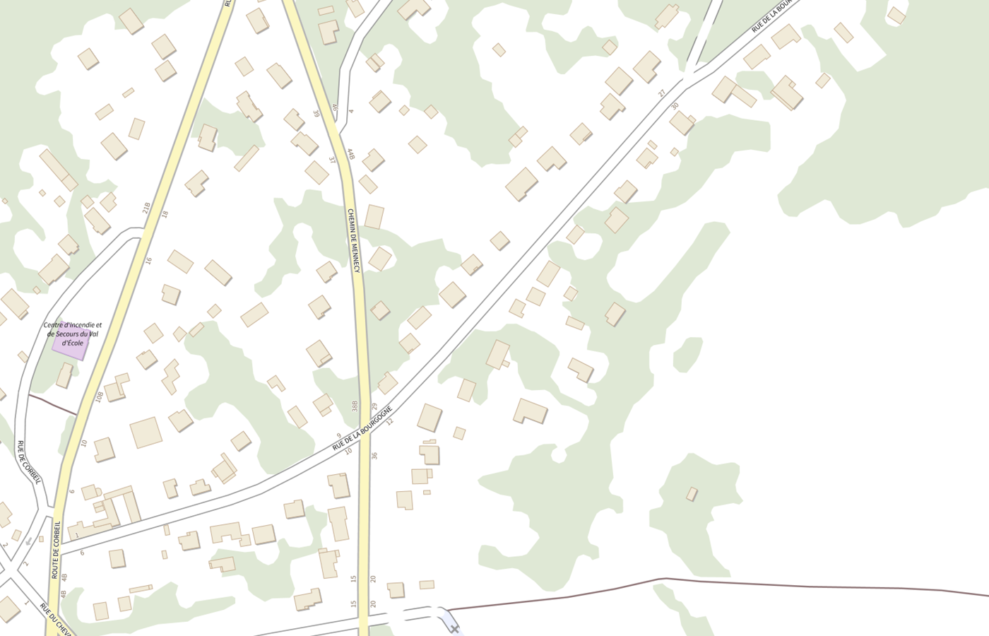 Plan IGN de situation de SSIAD Soisy sur Ecole