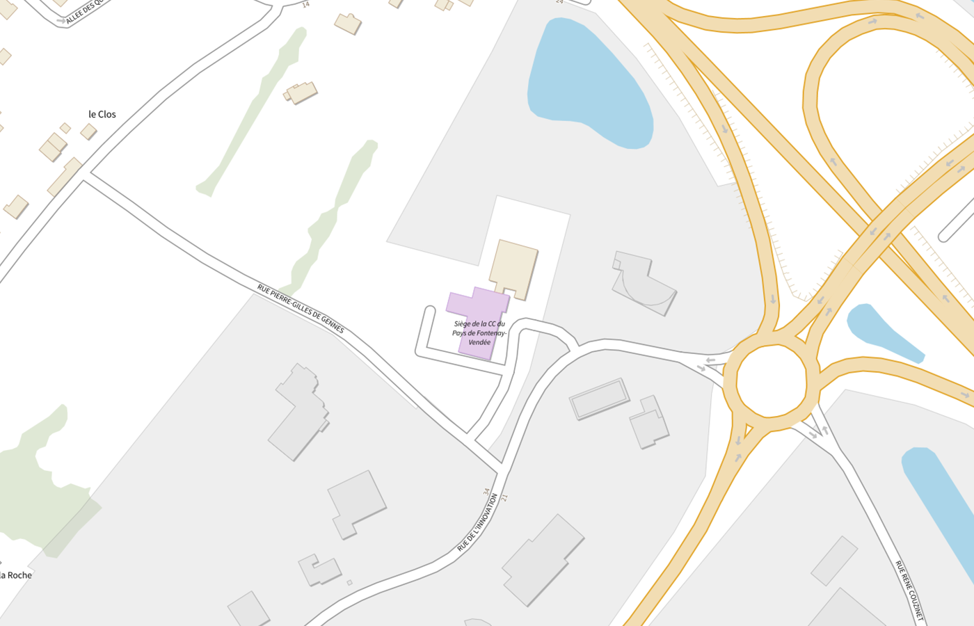 Plan IGN de situation de Chambre de commerce et d'industrie (CCI) 85 - Vendée - Antenne Fontenay-le-Comte