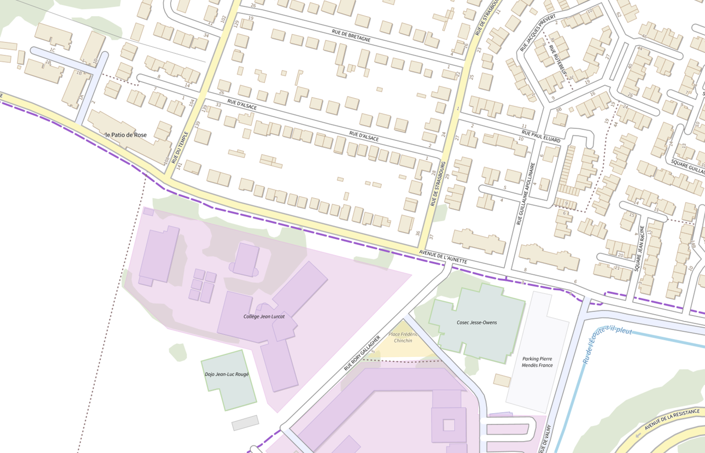 Plan IGN de situation de Lycée polyvalent Pierre Mendès France