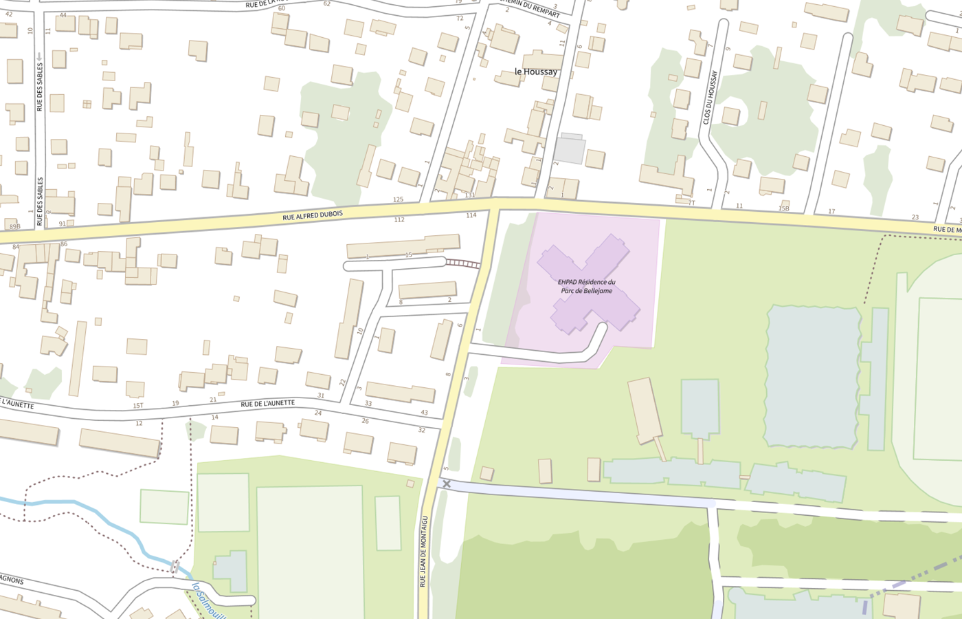 Plan IGN de situation de EHPAD Residence du Parc de Bellejame