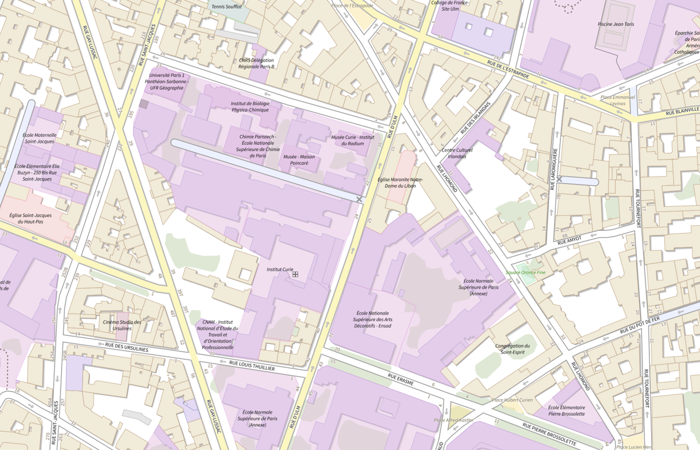 Plan IGN de situation de Clcc Institut Curie