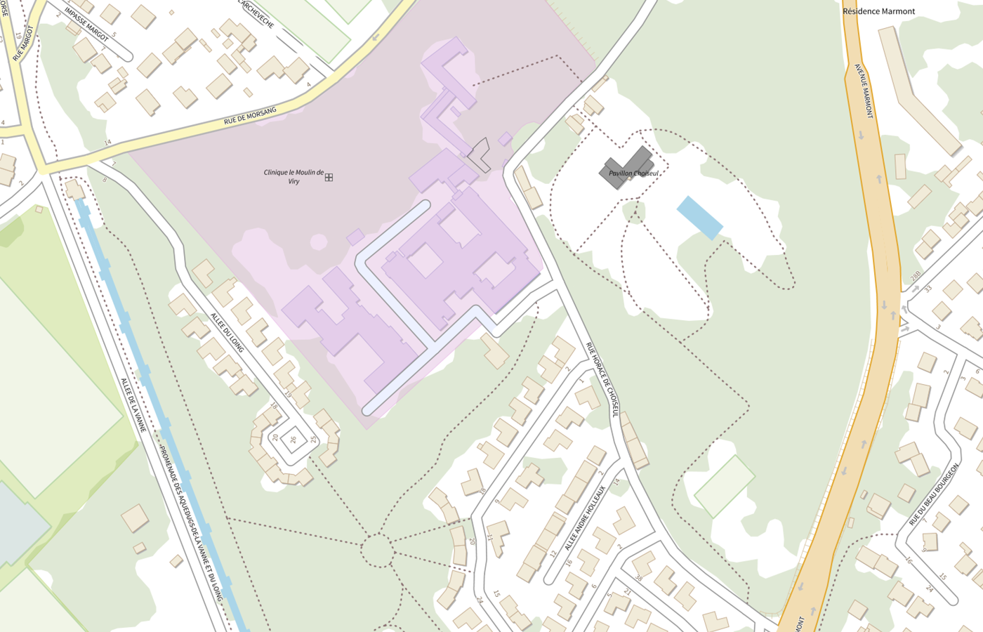 Plan IGN de situation de Clinique le Moulin de Viry