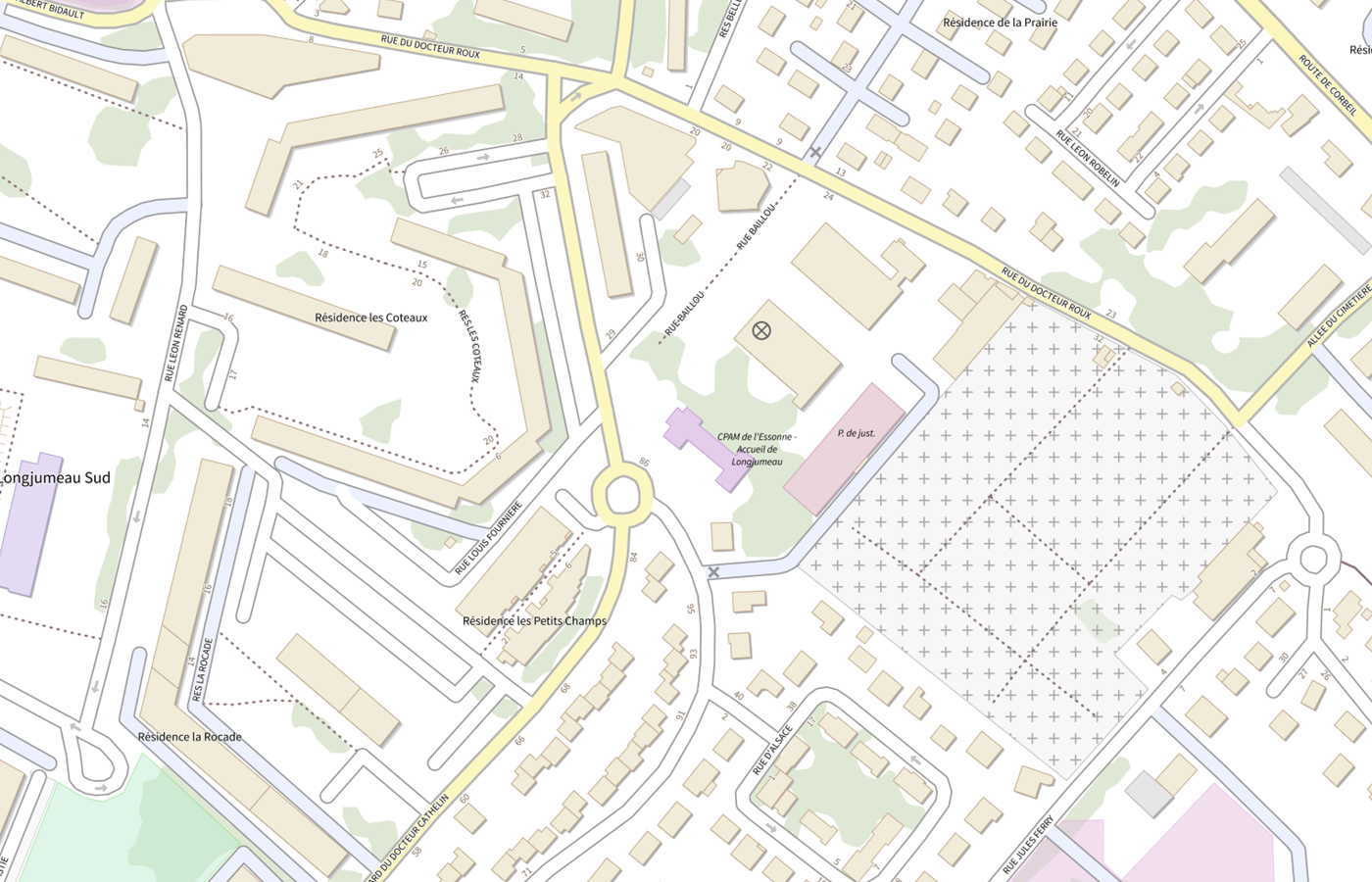 Plan IGN de situation de France services - Longjumeau