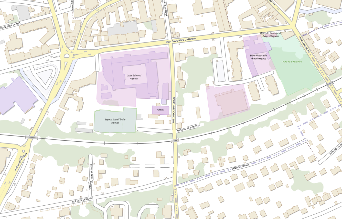 Plan IGN de situation de Point-justice en France services d'Arpajon