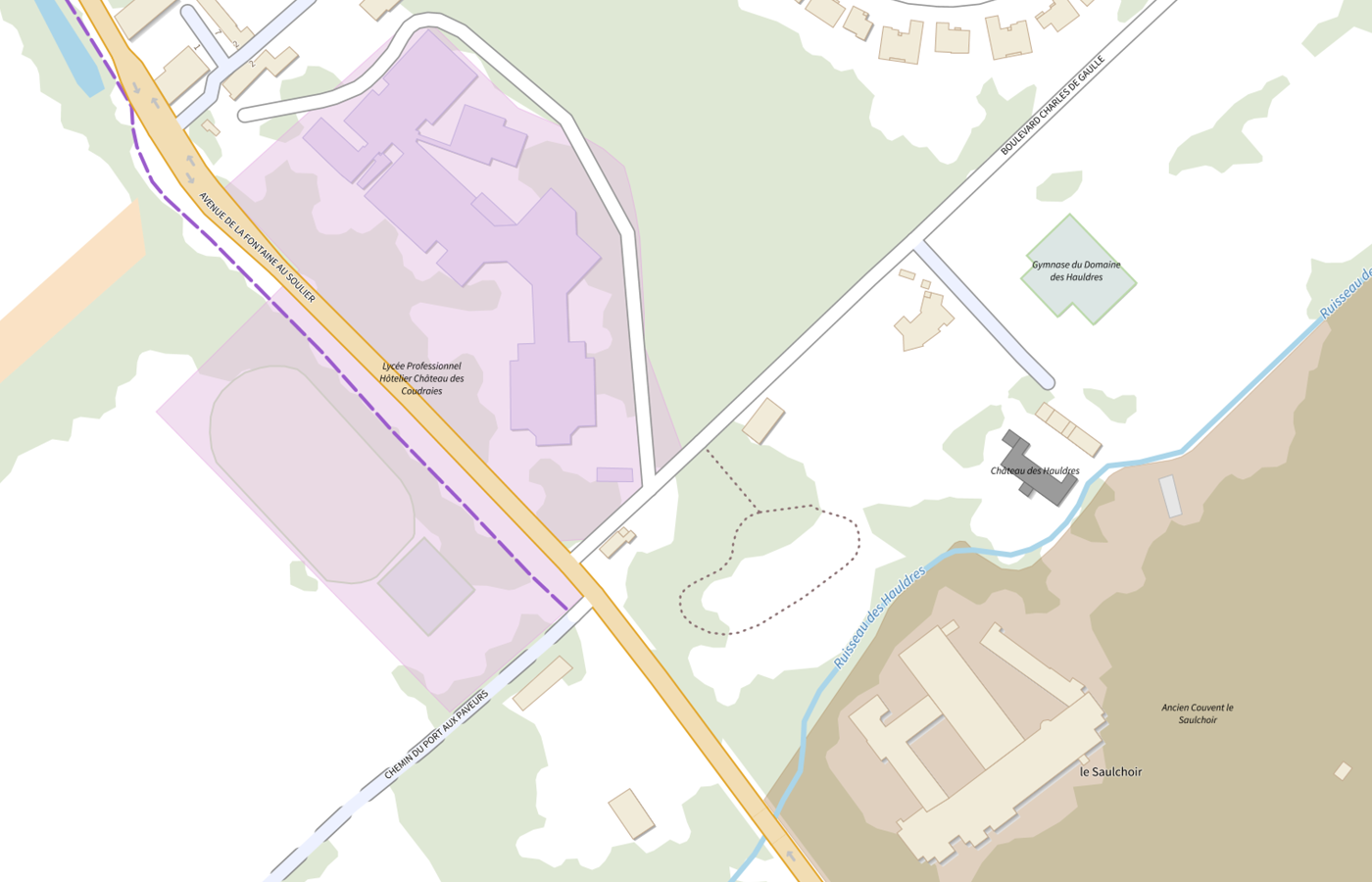 Plan IGN de situation de Lycée professionnel Château des Coudraies