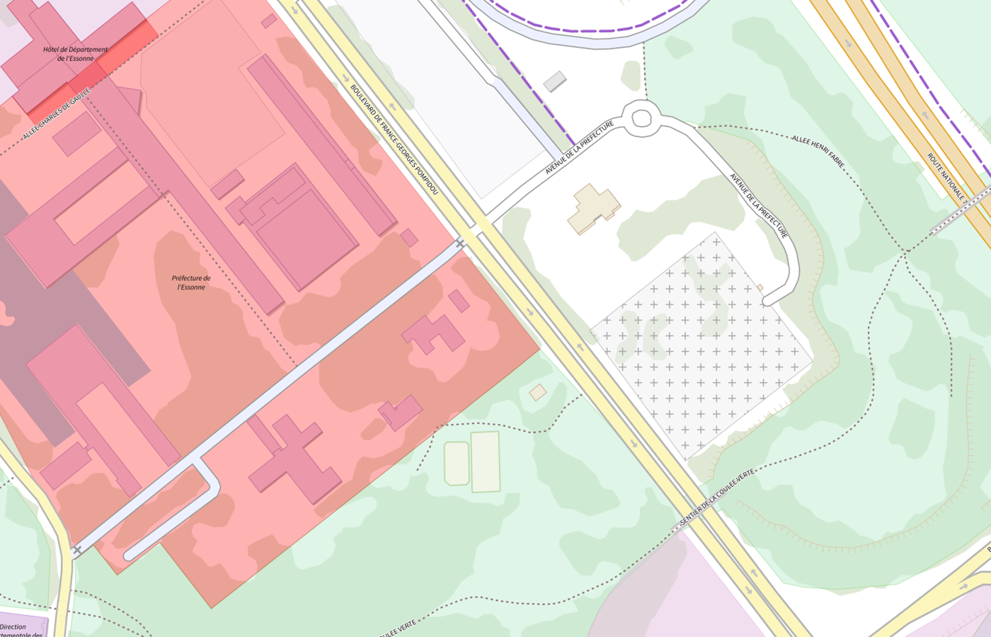 Plan IGN de situation de Direction départementale de la protection des populations (DDPP) - Essonne