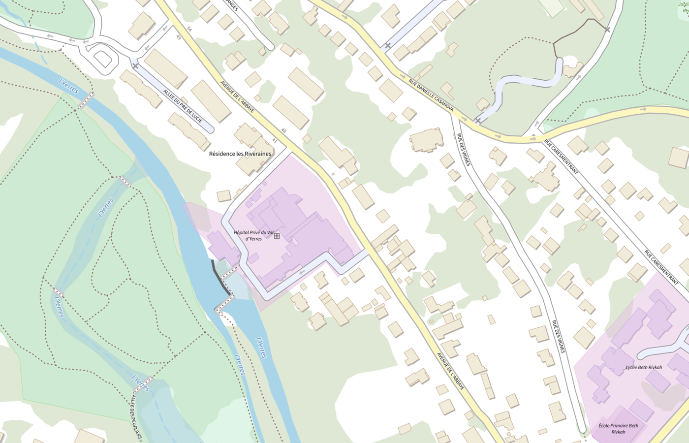 Plan IGN de situation de Hopital Prive du Val d Yerres