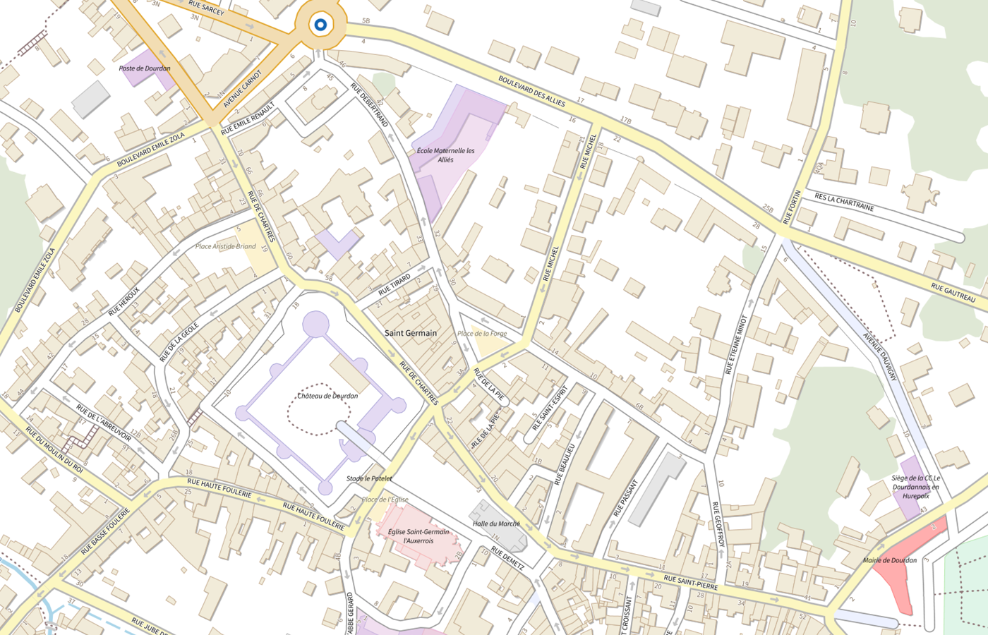 Plan IGN de situation de CMP 91i01 de Dourdan