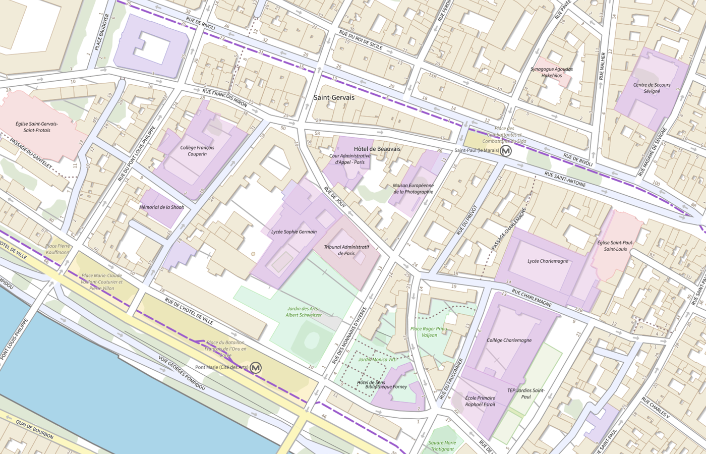 Plan IGN de situation de Tribunal administratif - Paris