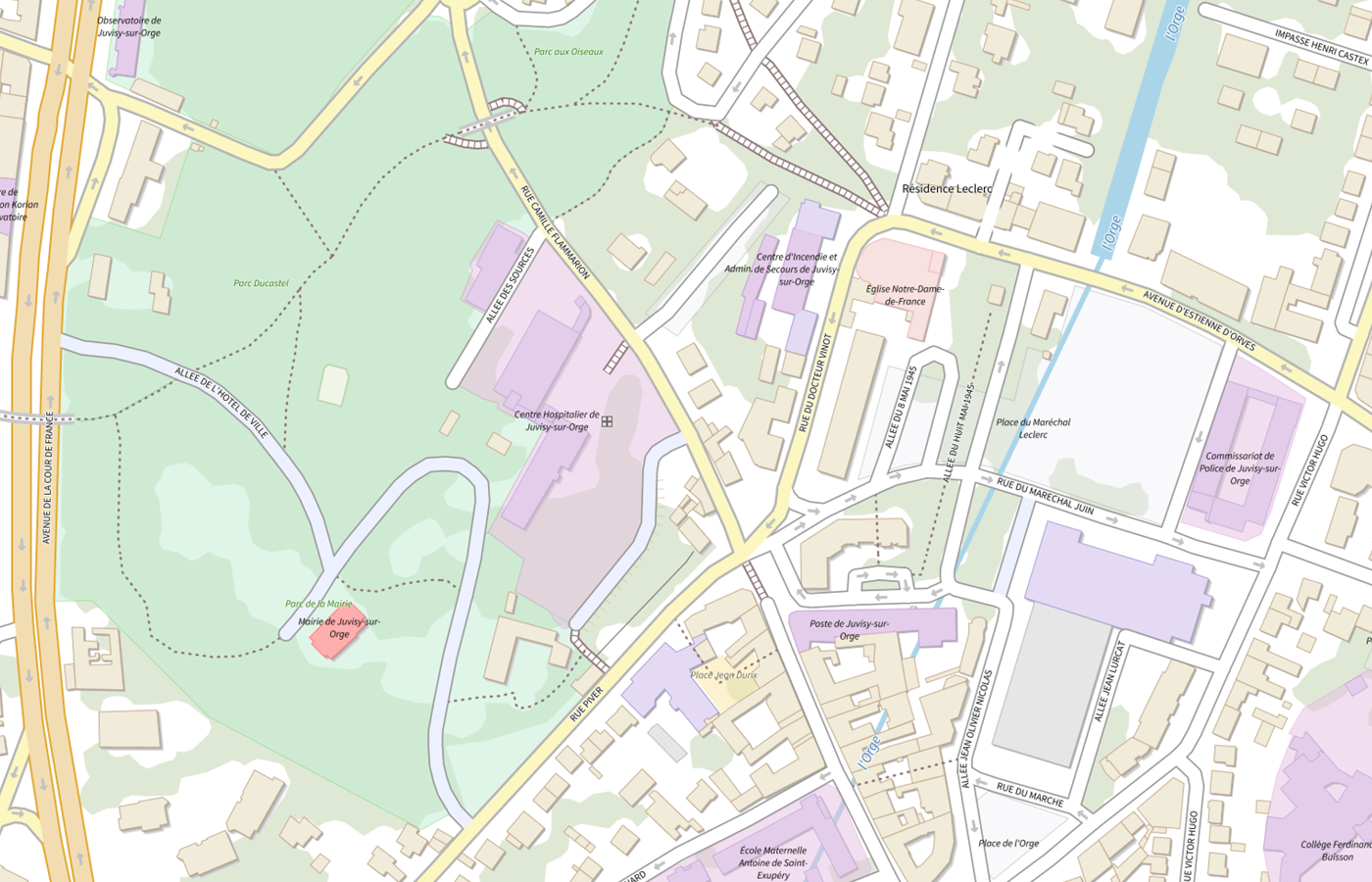 Plan IGN de situation de Centre Hospitalier de Juvisy sur Orge