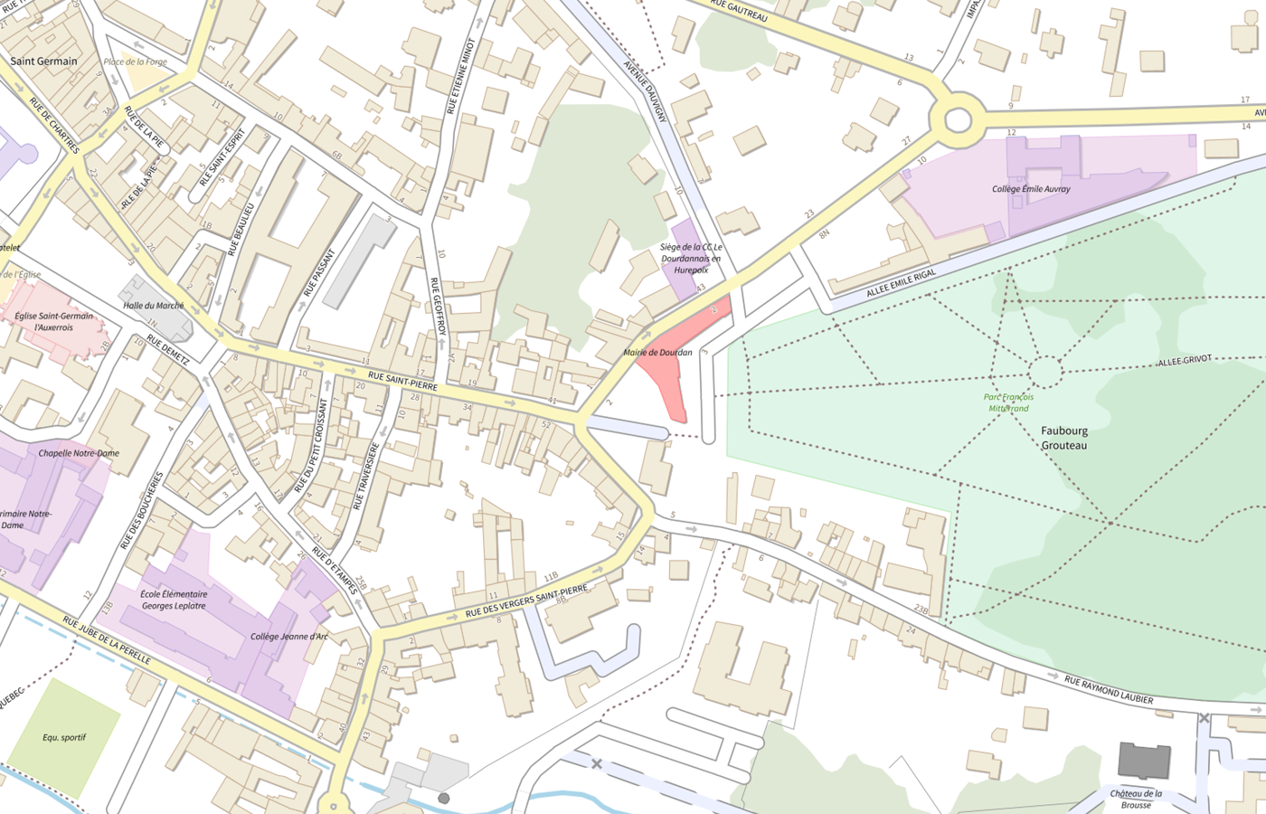 Plan IGN de situation de Point-justice en France services Dourdan