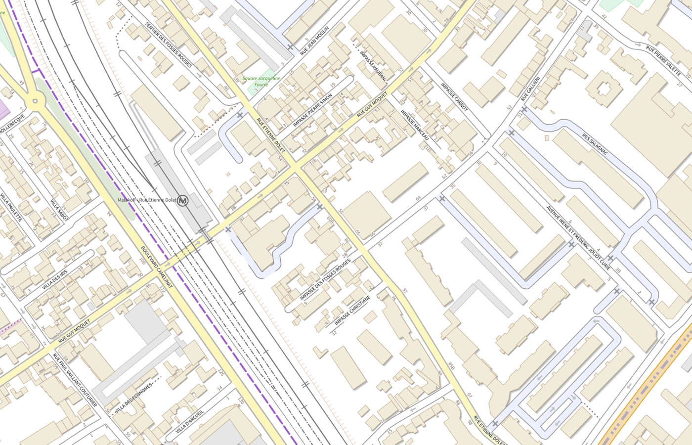 Plan IGN de situation de Office français de l'immigration et de l'intégration (OFII) - Direction territoriale de Montrouge (dép.78, 92) )