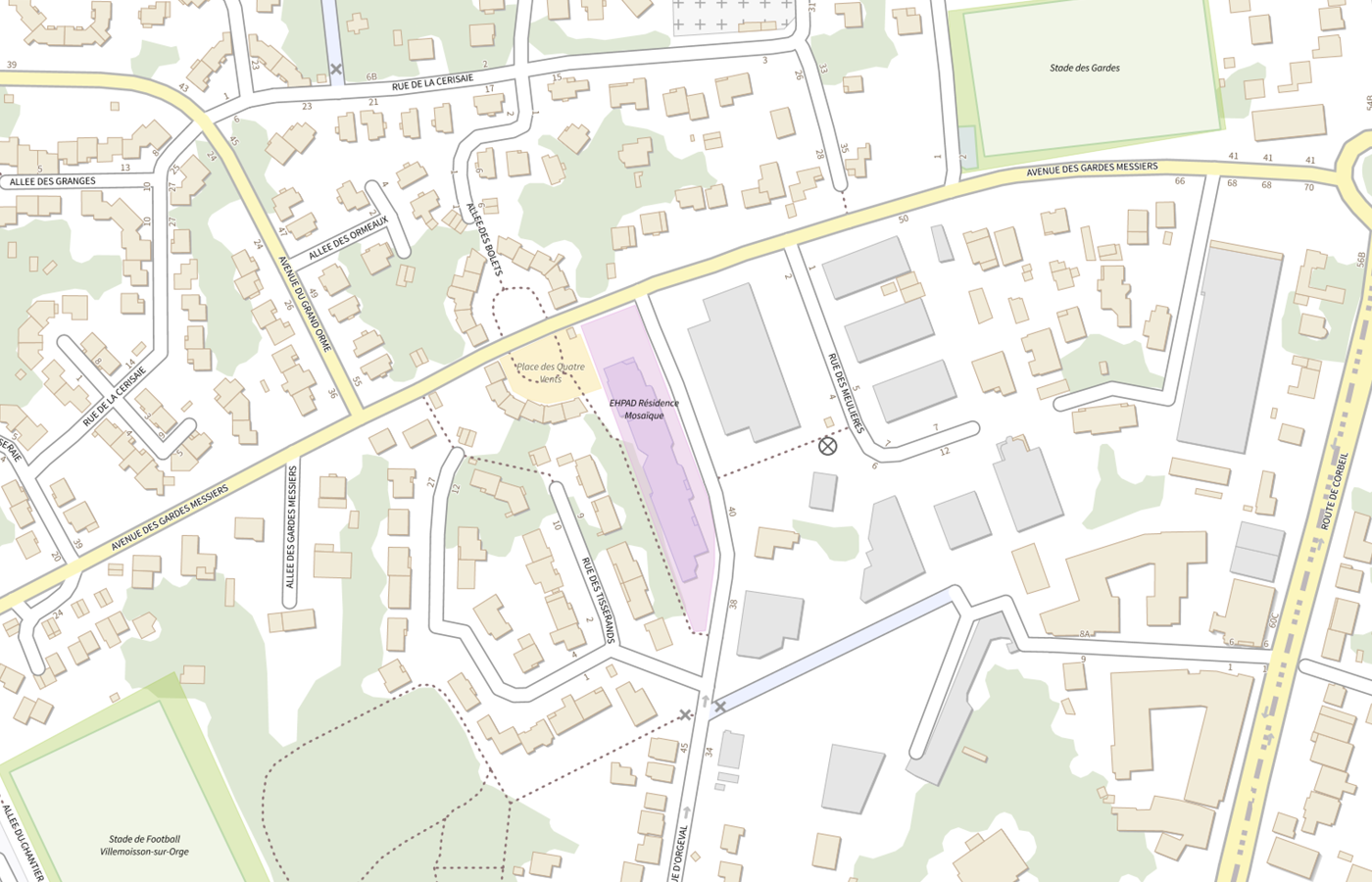 Plan IGN de situation de EHPAD Residence Mosaique