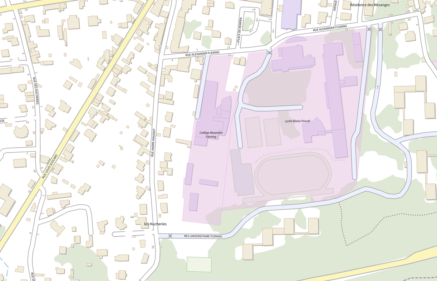 Plan IGN de situation de Collège Alexandre Fleming