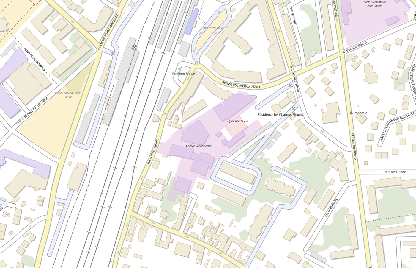 Plan IGN de situation de Collège Jeanne d'Arc