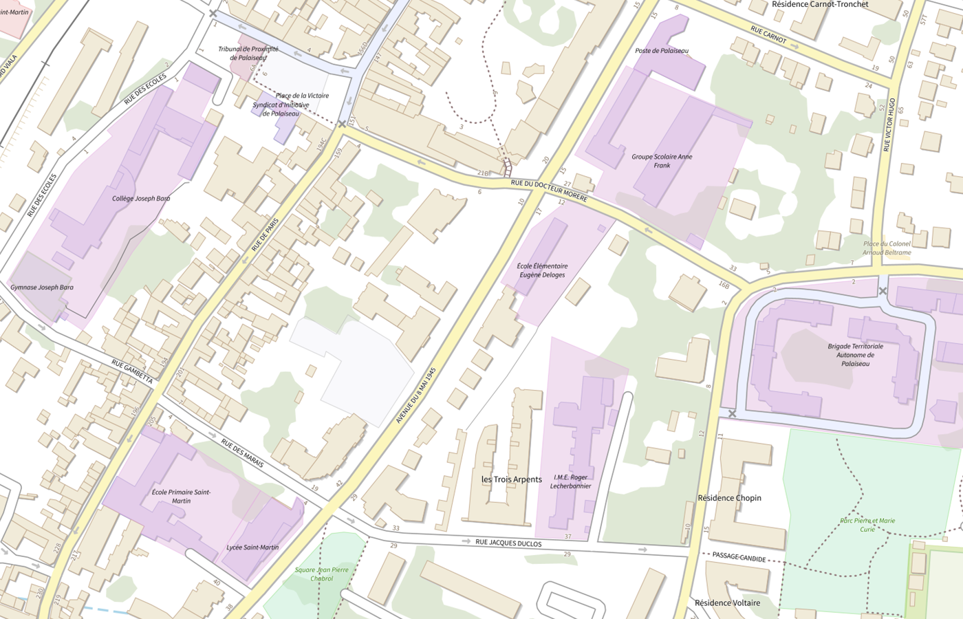 Plan IGN de situation de CHU Palaiseau