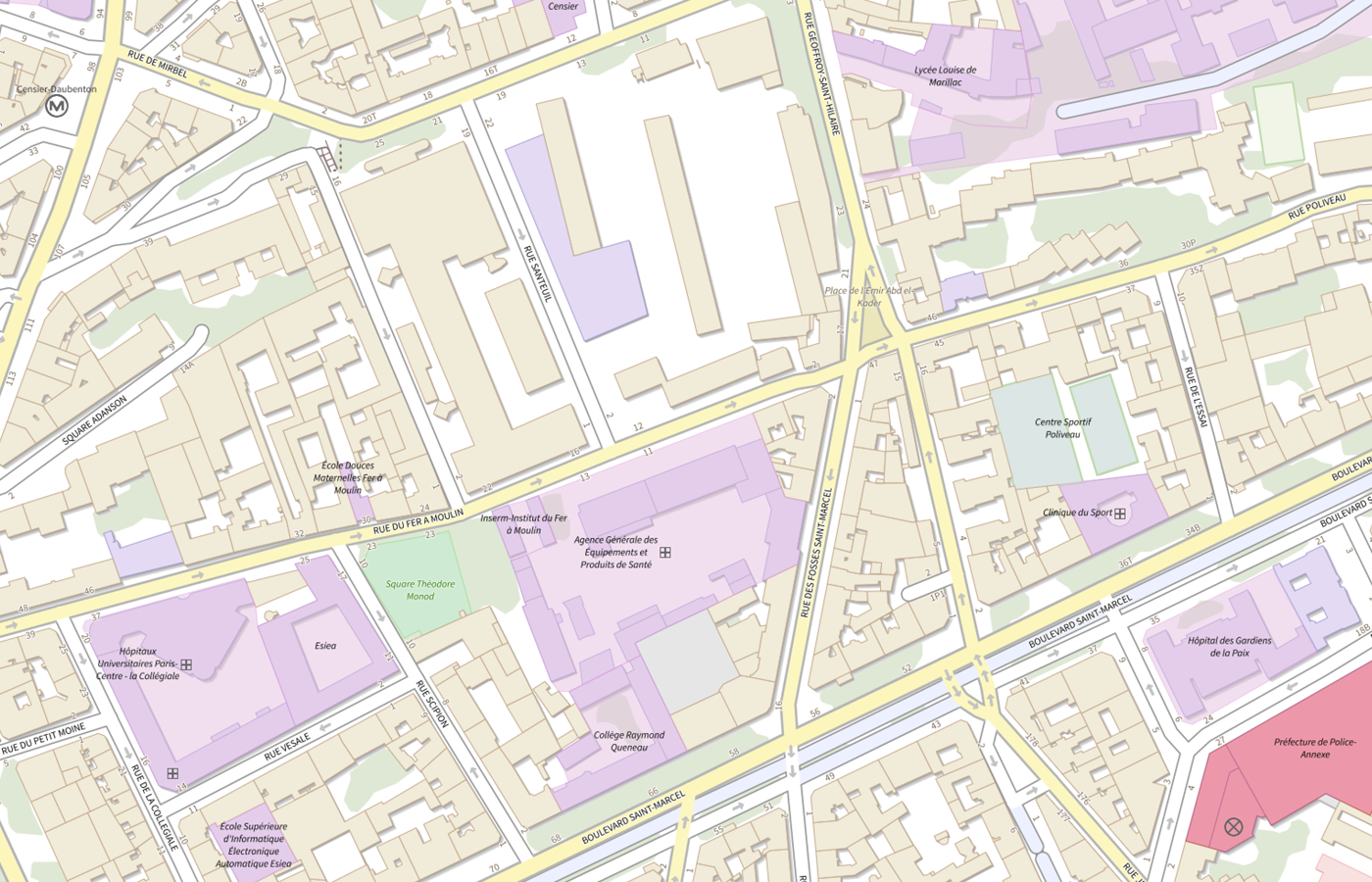 Plan IGN de situation de Ageps Aphp de Paris
