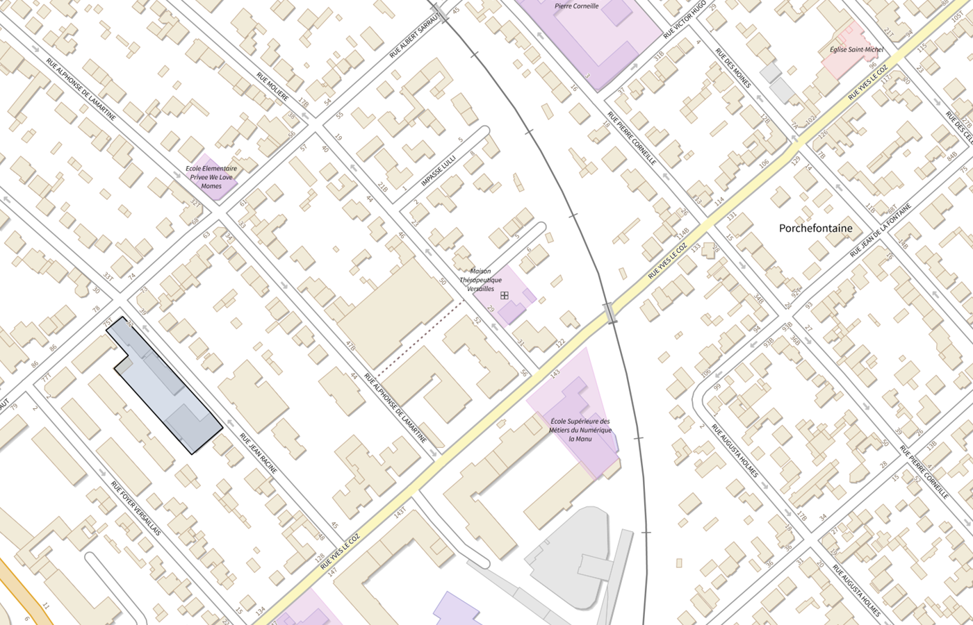 Plan IGN de situation de Maison Therapeutique Versailles