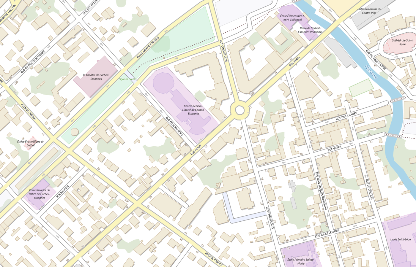 Plan IGN de situation de Centre de semi-liberté de Corbeil-Essonnes