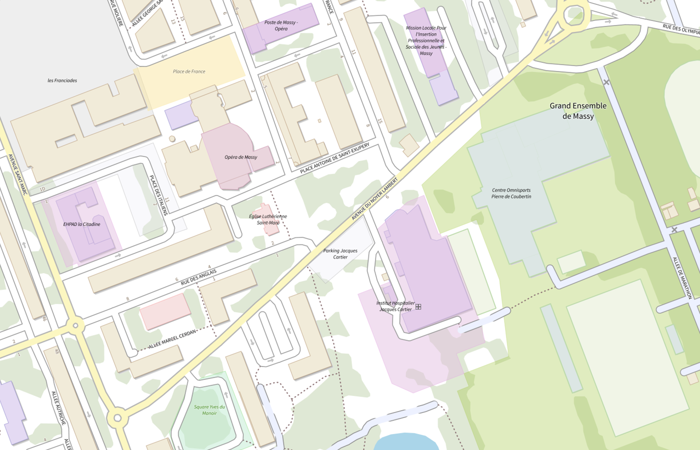 Plan IGN de situation de Centre d'information et d'orientation (CIO) - Massy