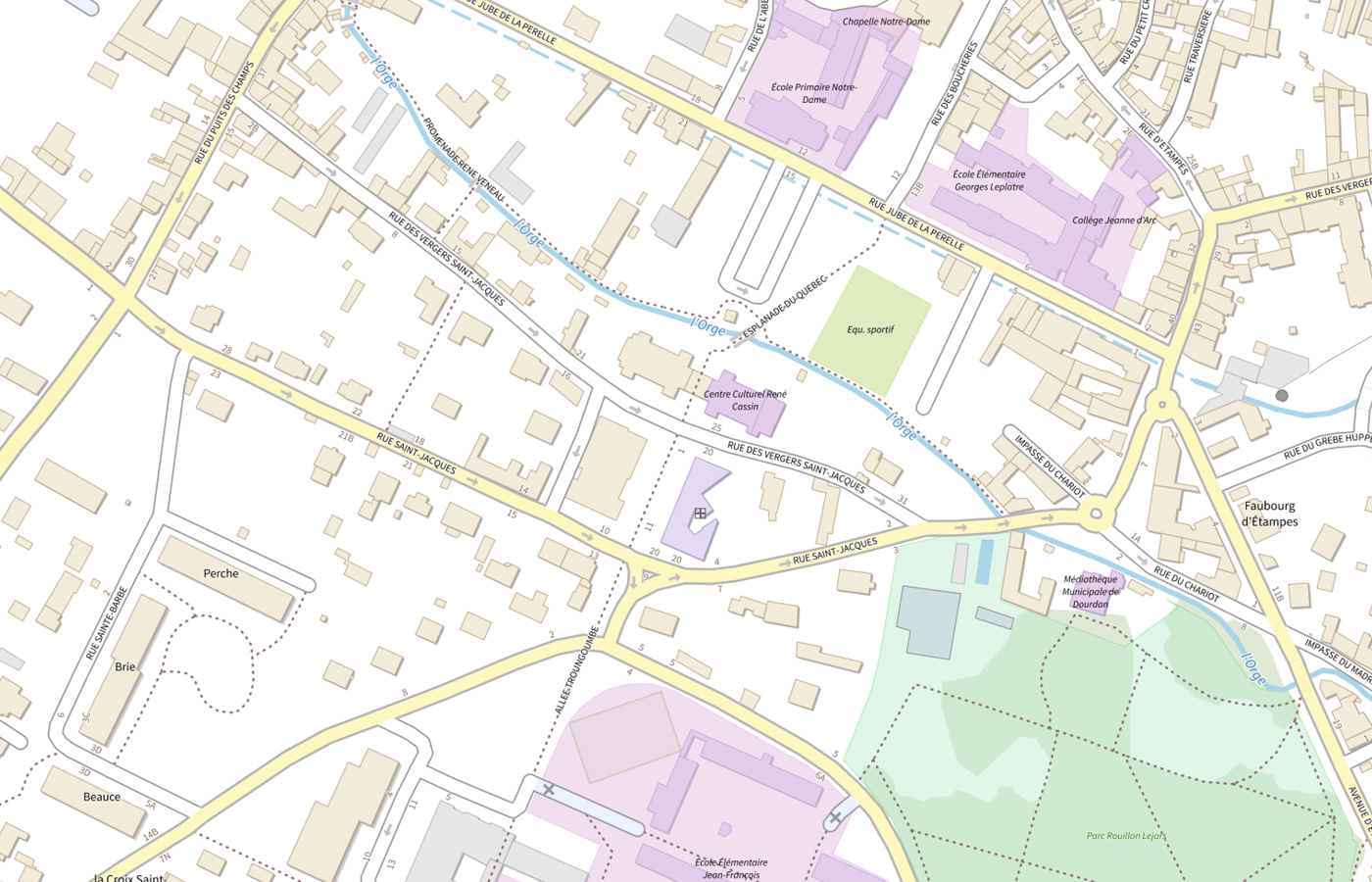 Plan IGN de situation de Circonscription d'inspection du 1er degré de Dourdan