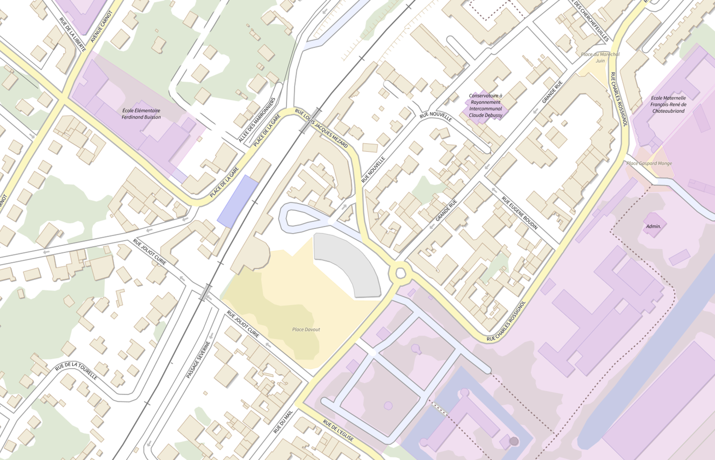 Plan IGN de situation de Lycée Jean-Baptiste Corot - Le château