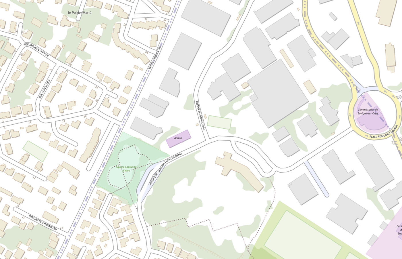 Plan IGN de situation de Agence France Travail Savigny-sur-Orge