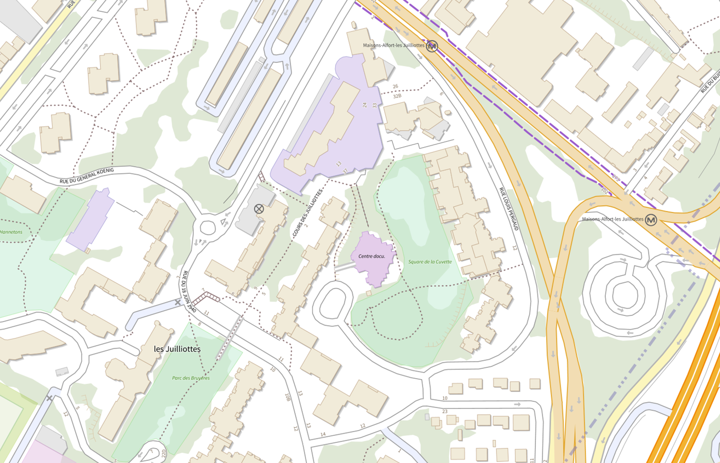 Plan IGN de situation de Urssaf Île-de-France - site du Val-de-Marne