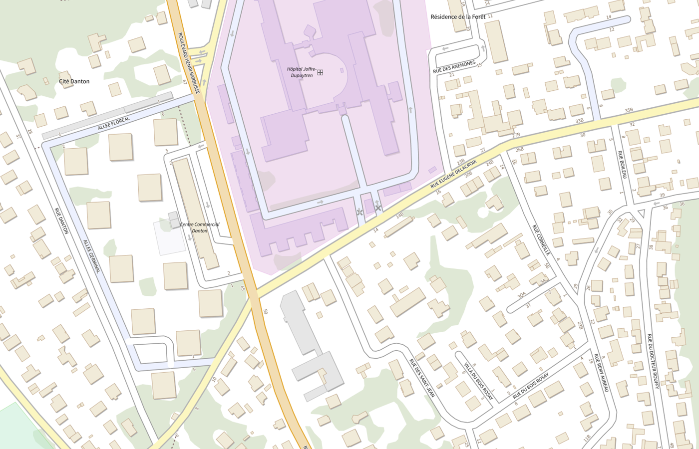 Plan IGN de situation de GHU Aphp Hm Site USLD Joffre
