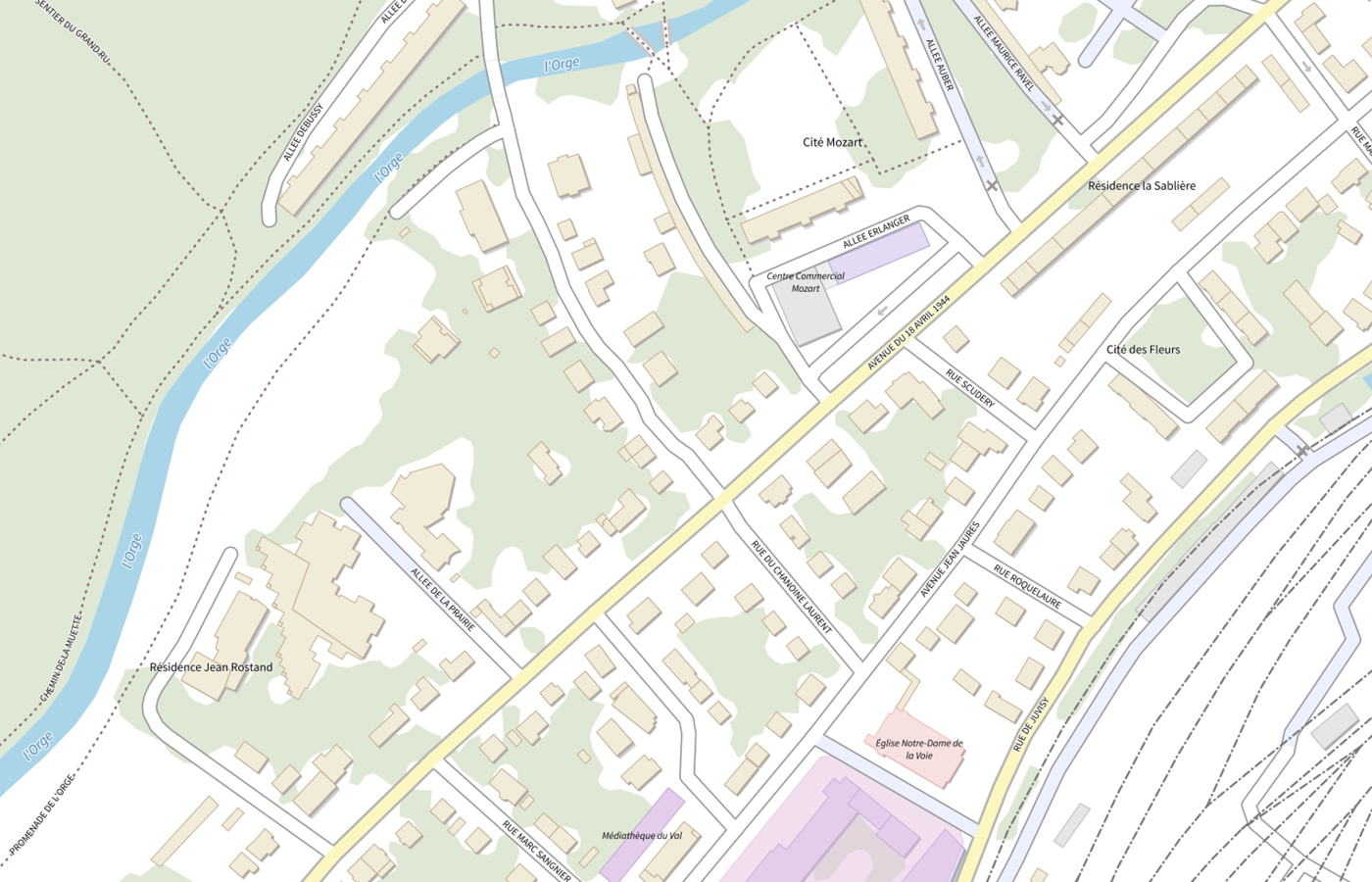 Plan IGN de situation de Info Jeunes - Athis-Mons