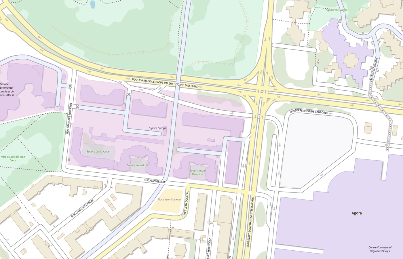 Plan IGN de situation de Point d'information local dédié aux personnes âgées - Courcouronnes