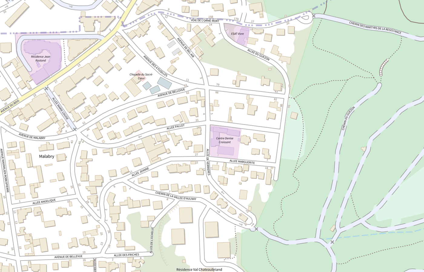 Plan IGN de situation de Centre Denise Croissant