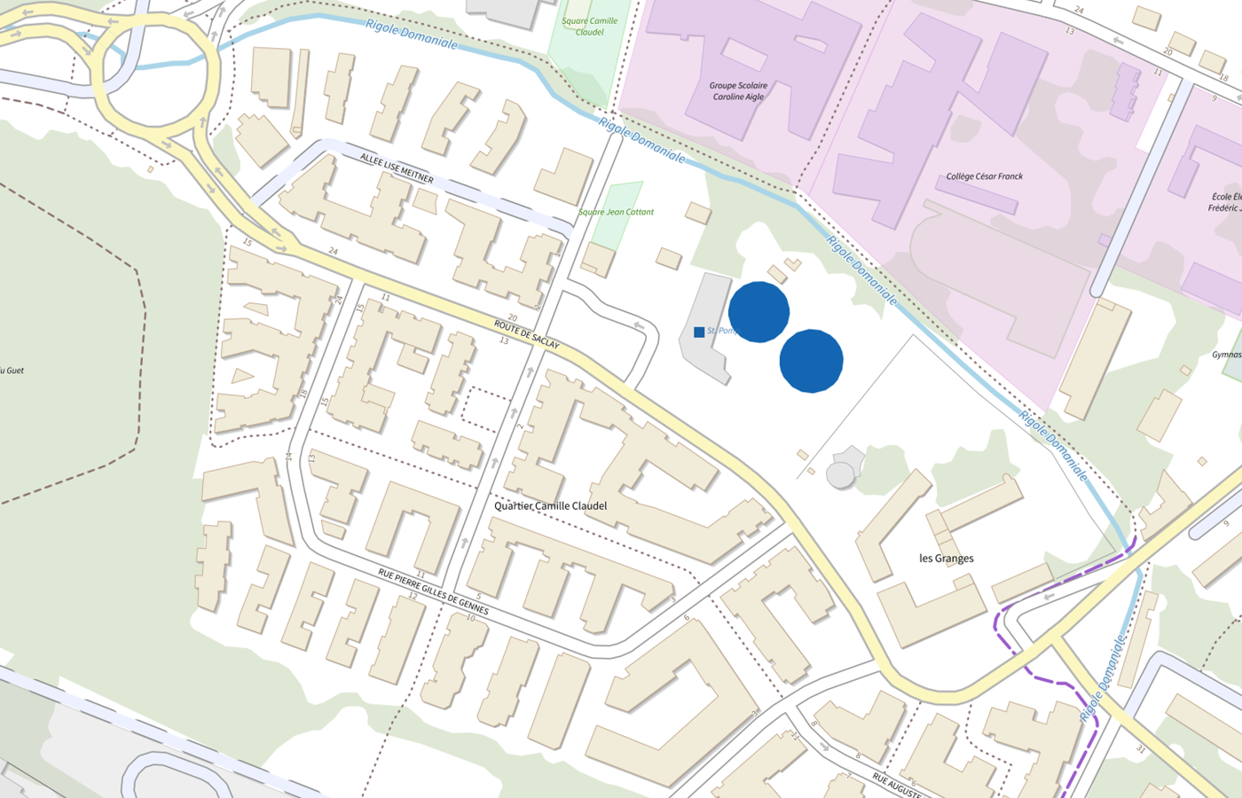 Plan IGN de situation de SAAD O2 Palaiseau Saclay