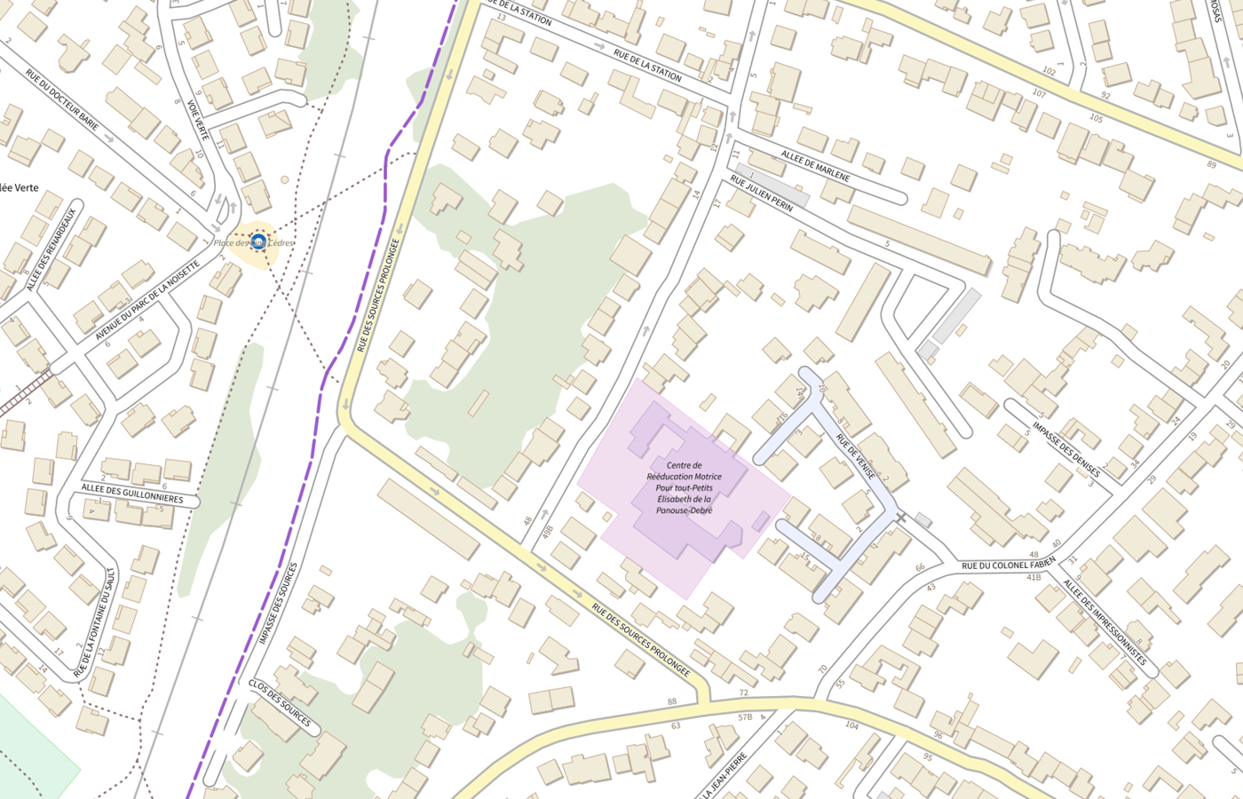 Plan IGN de situation de Centre Elisabeth de la Panouse