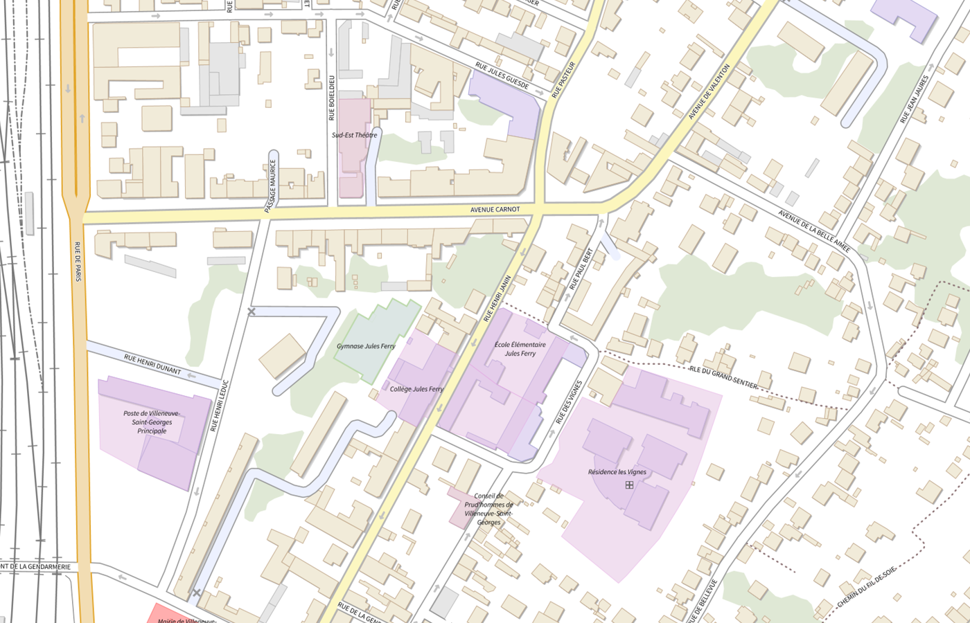Plan IGN de situation de CMP de Villeneuve St Georges