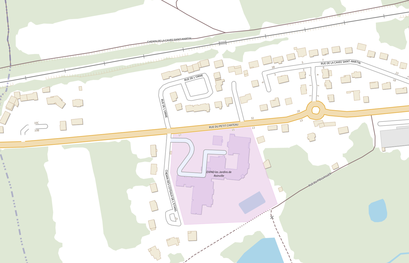 Plan IGN de situation de EHPAD les Jardins de Roinville