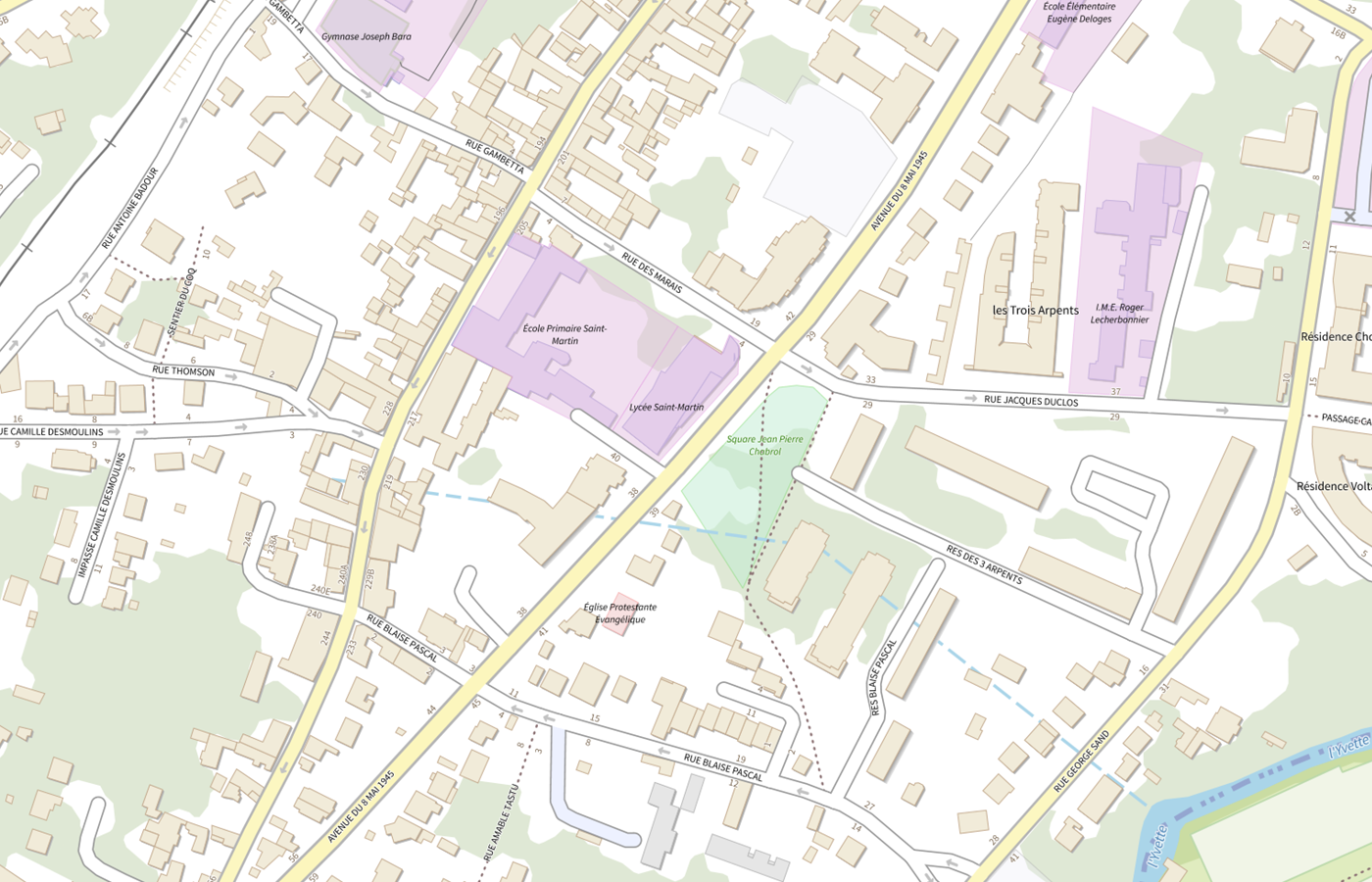 Plan IGN de situation de Collège Sainte-Jeanne d'Arc