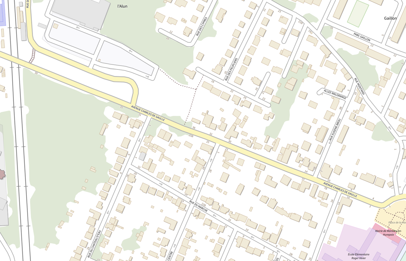 Plan IGN de situation de Pharmacie de la Gare
