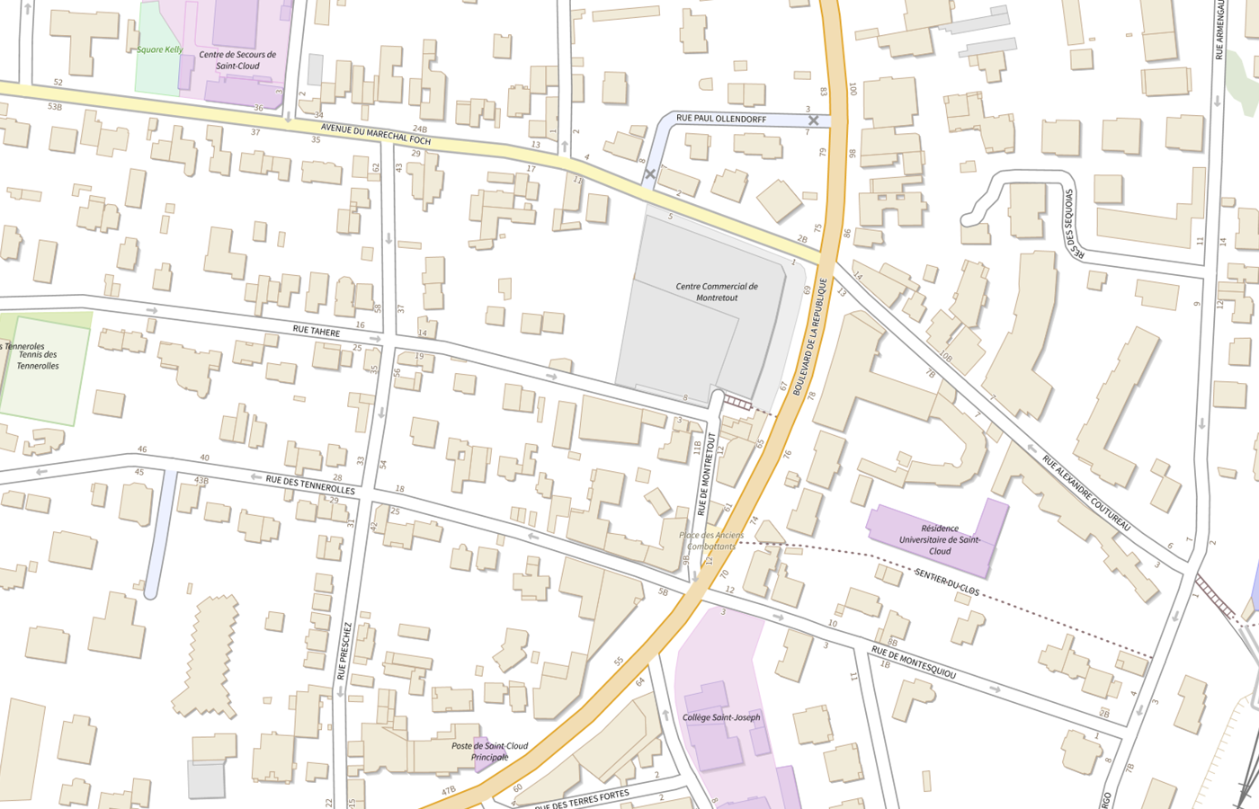 Plan IGN de situation de CMP de Saint Cloud