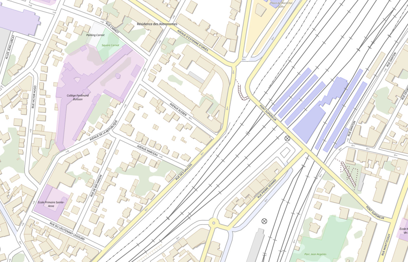 Plan IGN de situation de Fjt - Rs Juvisy-sur-orge Kleber