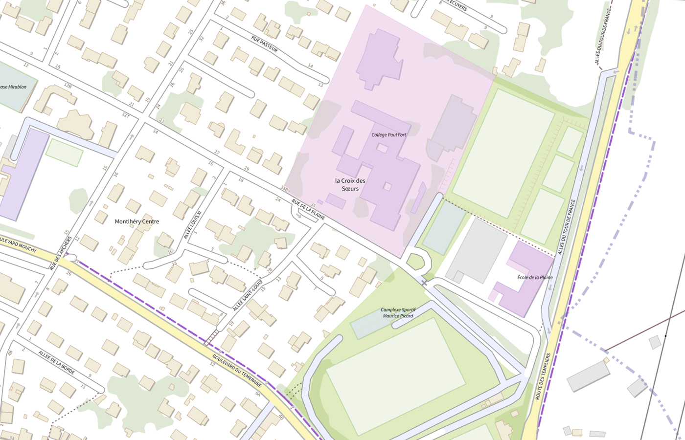 Plan IGN de situation de Collège Paul Fort