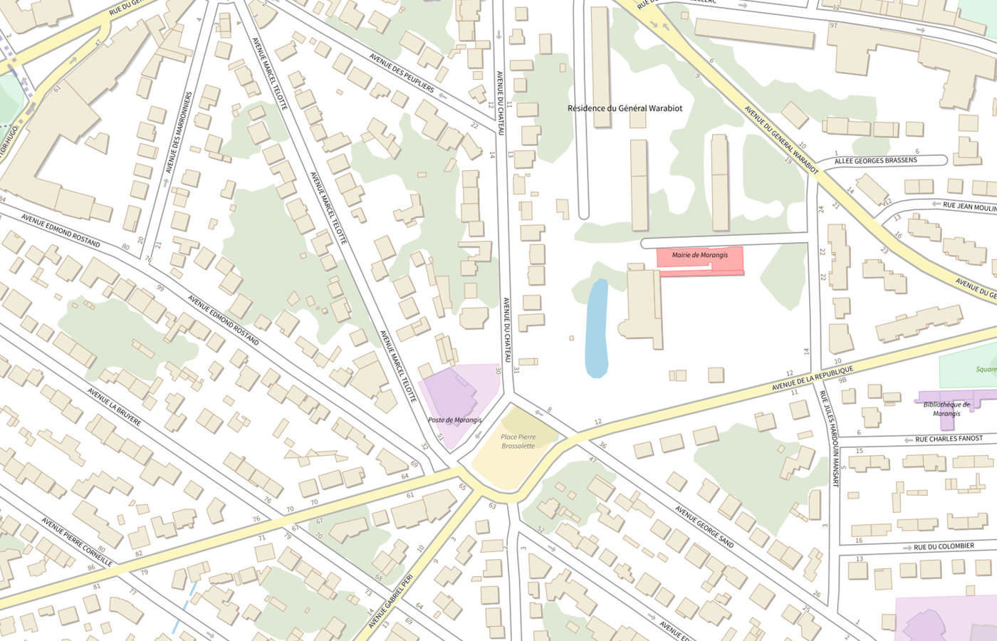 Plan IGN de situation de MSP de Morangis