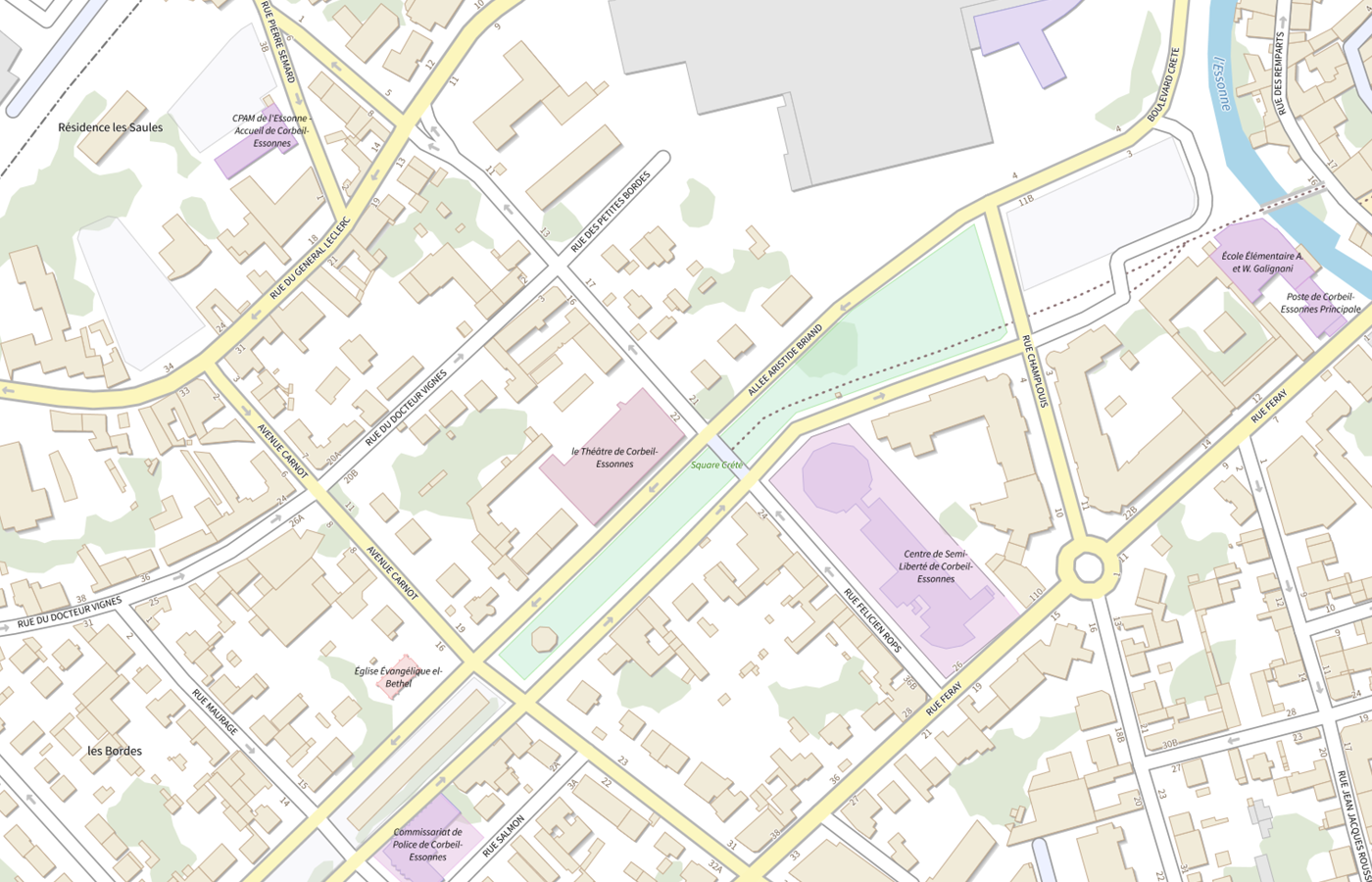 Plan IGN de situation de CMPP Corbeil Essonnes