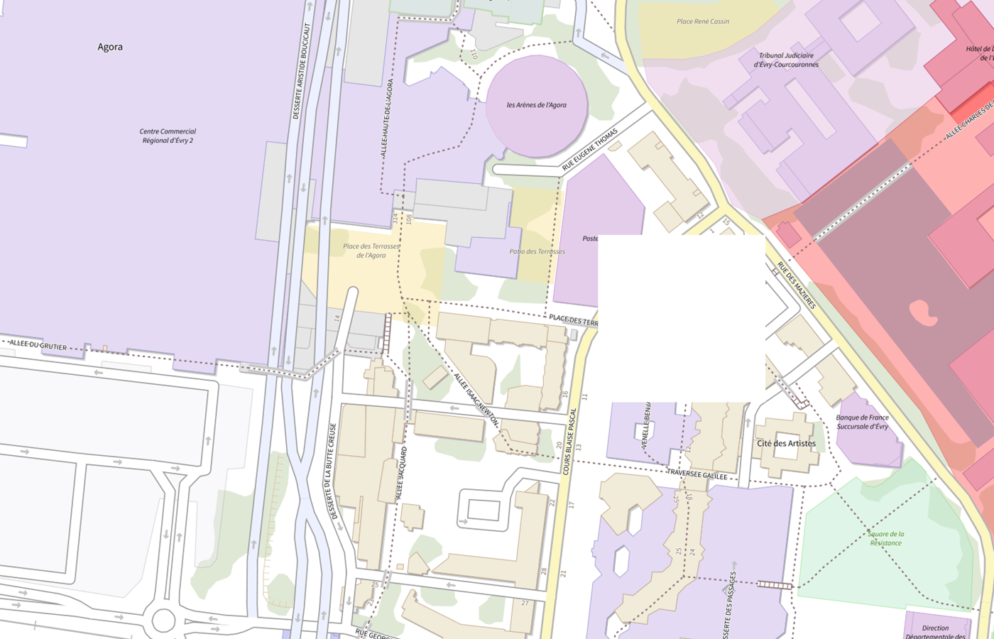 Plan IGN de situation de Centre d'information et d'orientation (CIO) - Évry