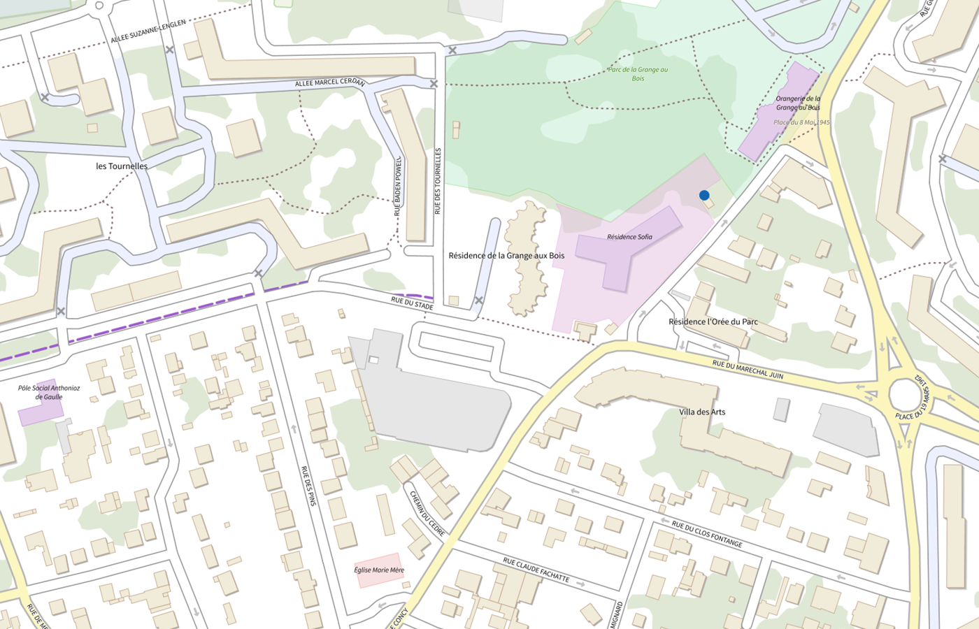 Plan IGN de situation de Residence Autonomie la Grange aux Bois