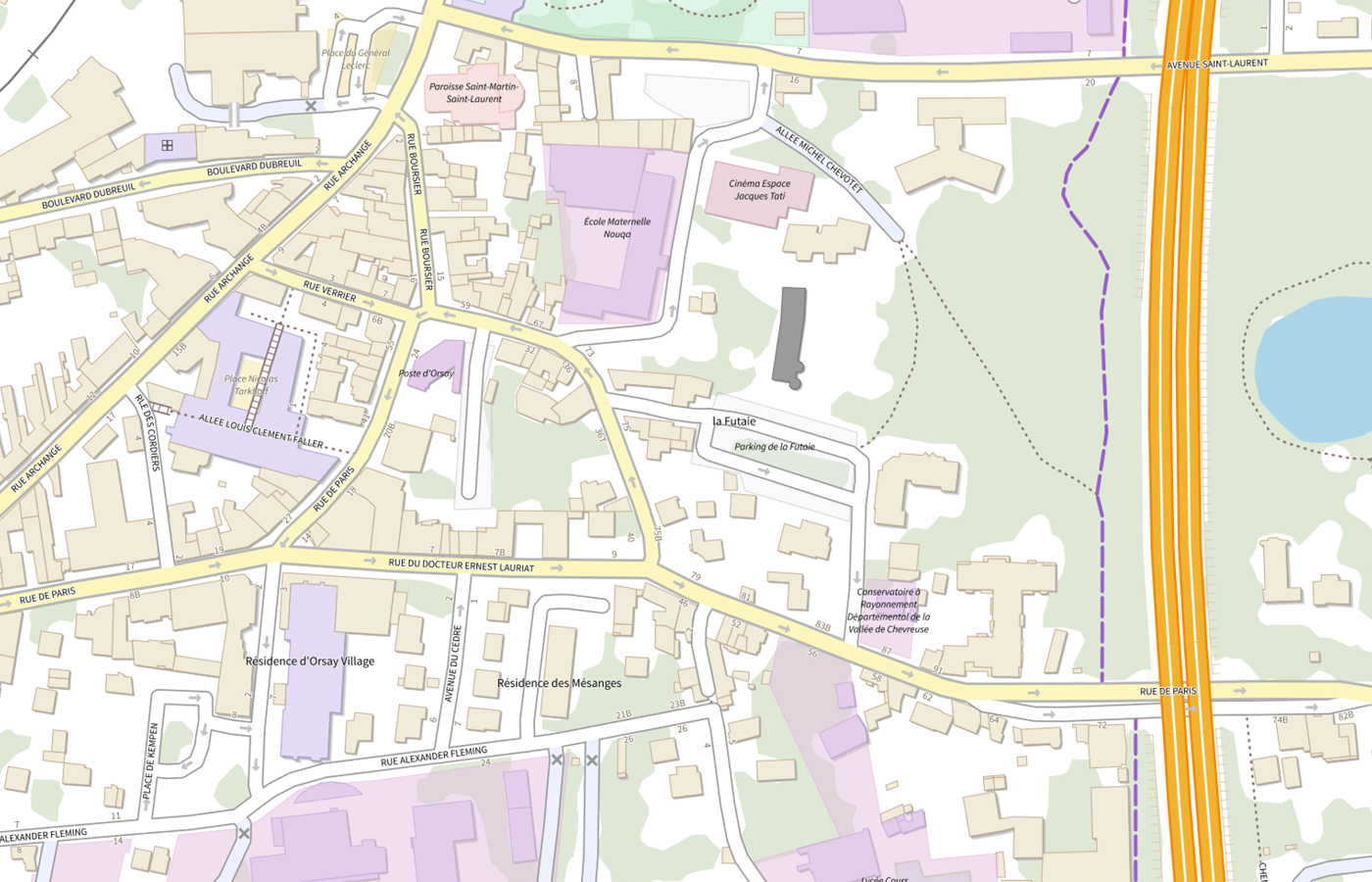 Plan IGN de situation de Residence Autonomie la Futaie