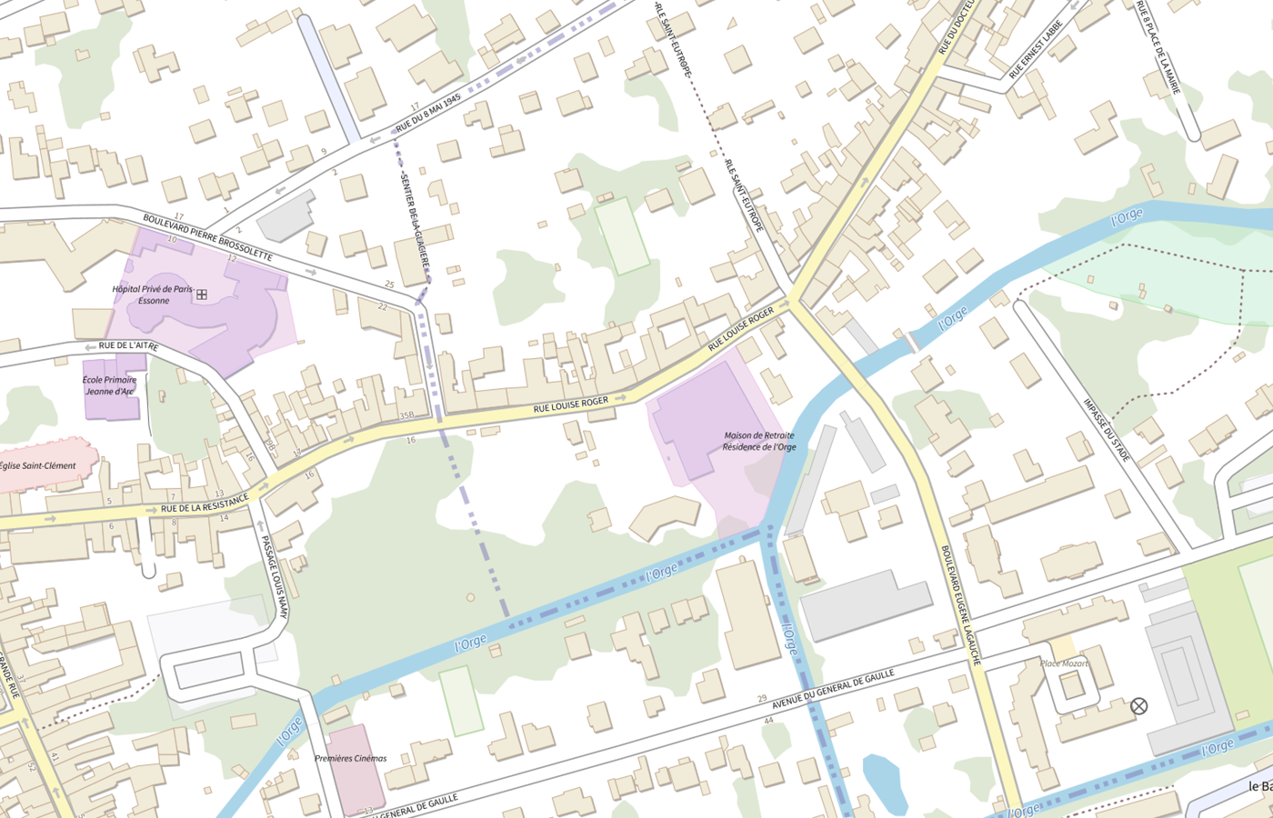 Plan IGN de situation de EHPAD Residence de L' Orge