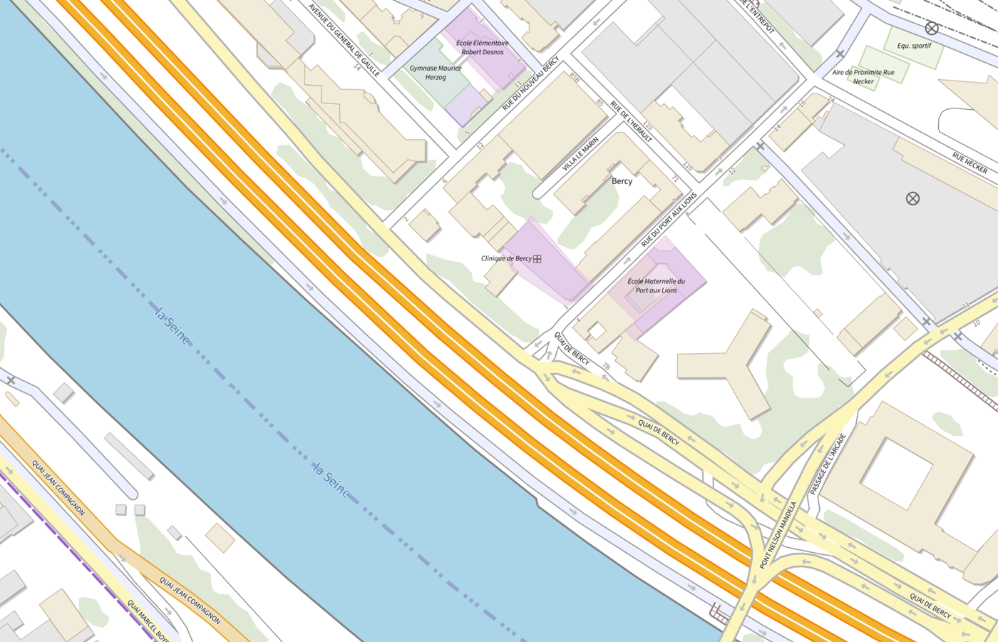 Plan IGN de situation de Clinique de Bercy